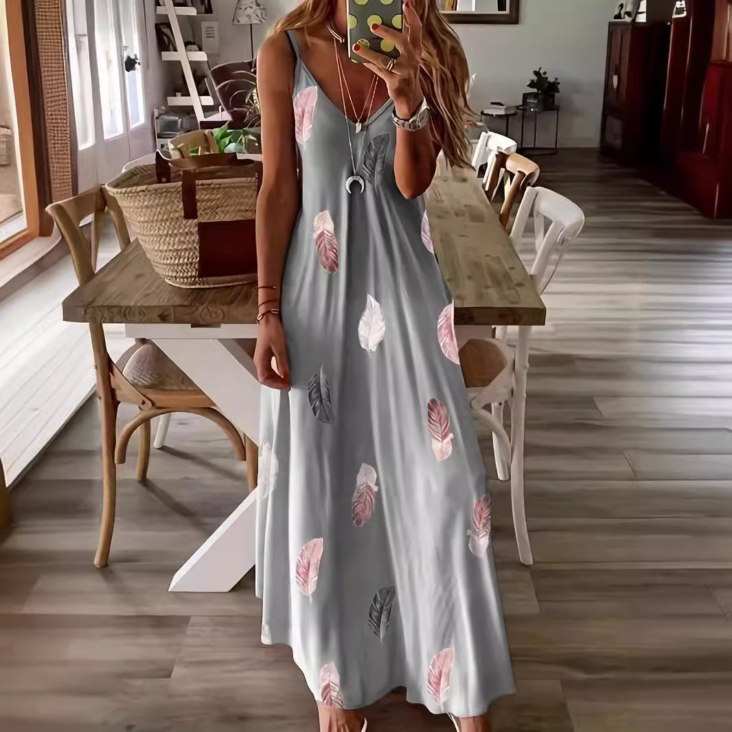 Robe maxi à imprimé feuillage Chic und Stil