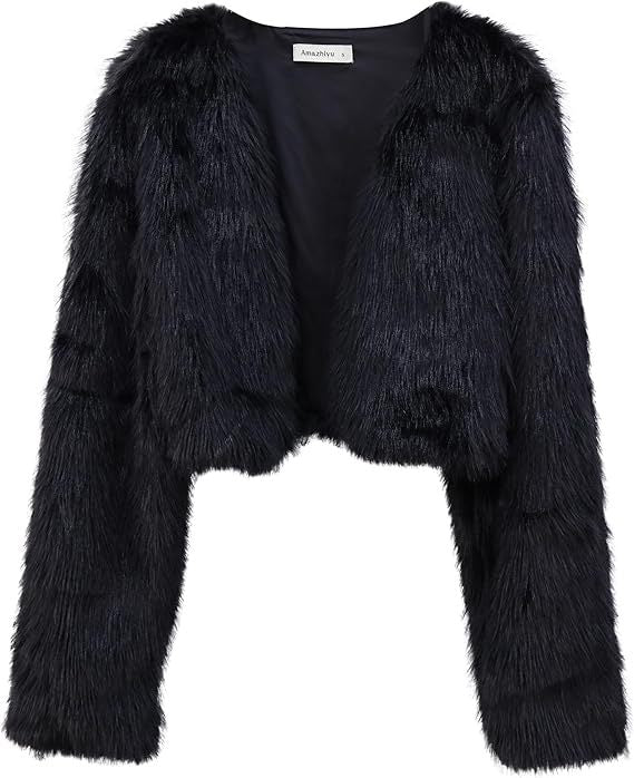 Ladies Short Plush Open Cut Jacket Chic und Stil