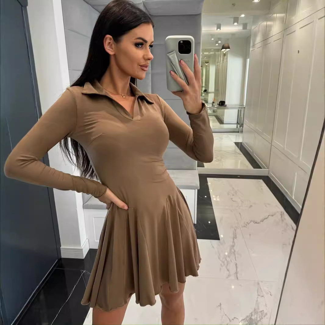Robe évasée style polo pour femmes Chic und Stil