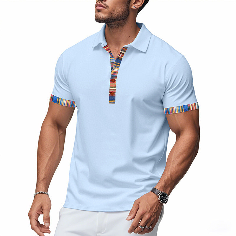 Hommes Polo-Shirt avec col coloré et aspect structuré Chic und Stil
