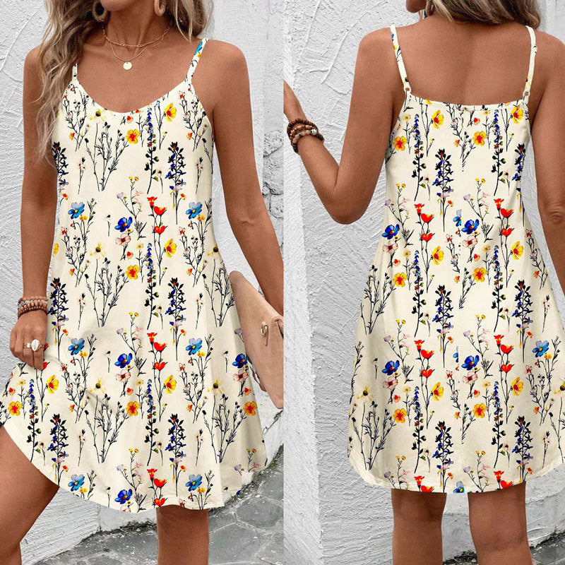 Robe à fleurs à bretelles spaghetti réglables Chic und Stil