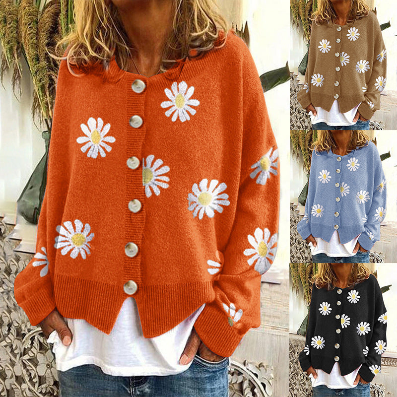 Pull en coton coloré pour femmes avec motif floral Chic und Stil
