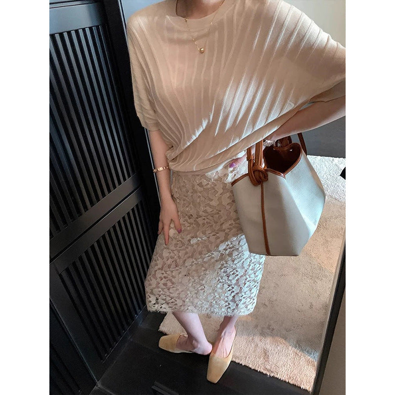 Robe midi en dentelle transparente pour femmes Chic und Stil