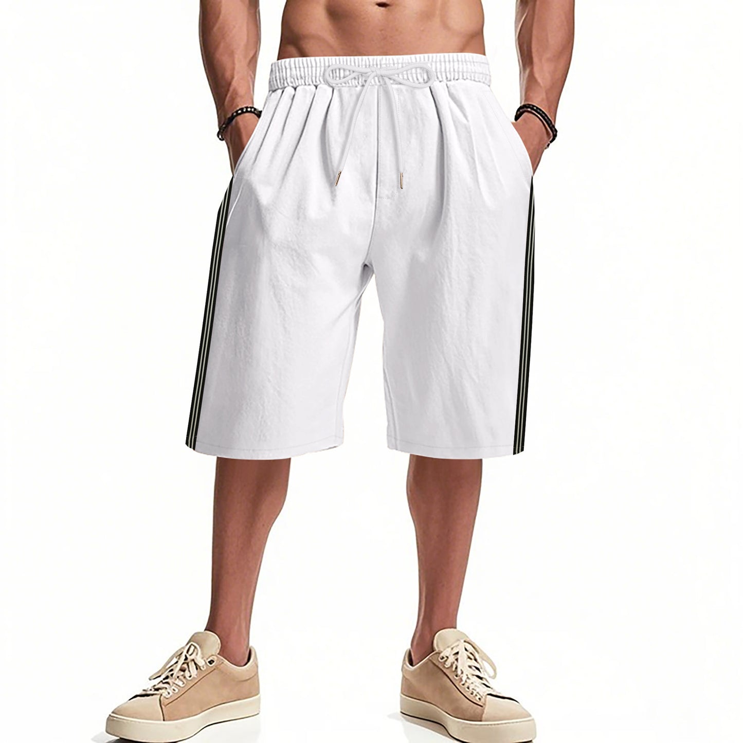 Shorts bermuda sportives pour hommes avec taille élastique et poches latérales Chic und Stil