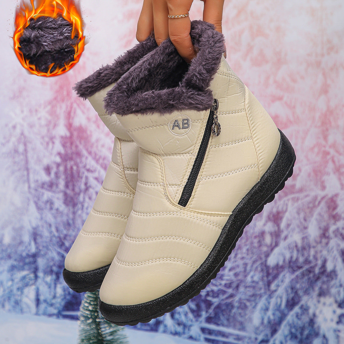Bottes d'hiver thermo pour femmes avec doublure douillette et zip latéral Chic und Stil