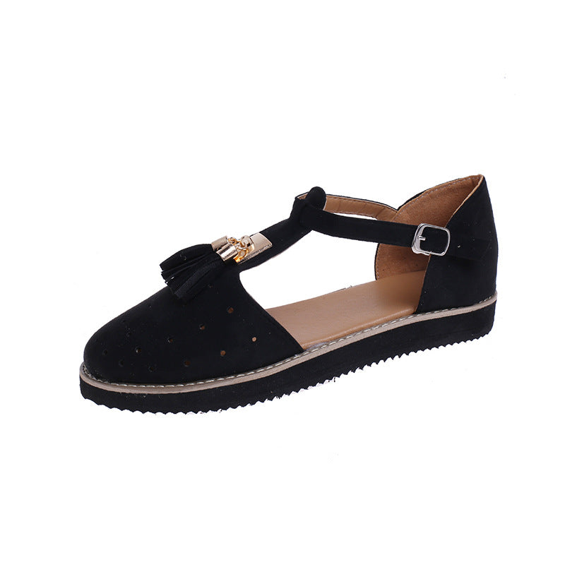 Ballerines élégantes pour dames avec un détail de frange tendance et une sangle réglable Chic und Stil