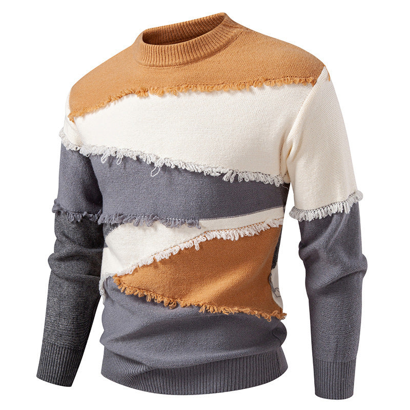 Pull homme à la mode avec un design unique à franges Chic und Stil