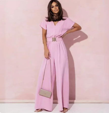 Dames élégant combi-pantalon avec détail ceinture Chic und Stil