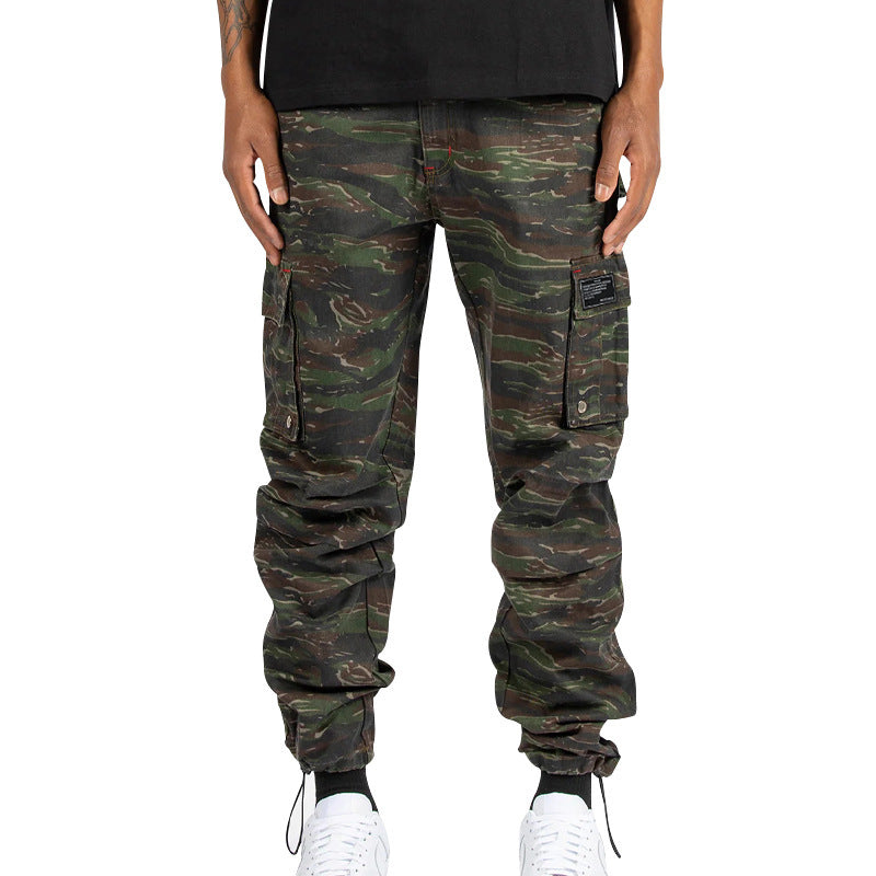 Pantalon cargo fonctionnel pour homme avec taille élastique et plusieurs poches Chic und Stil
