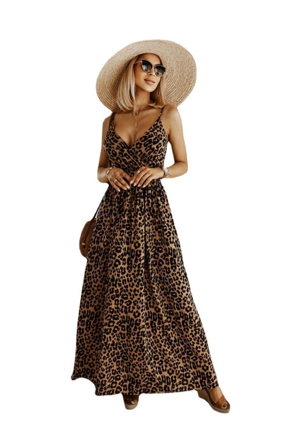 Robe maxi en style wrap avec motif léopard pour femmes Chic und Stil