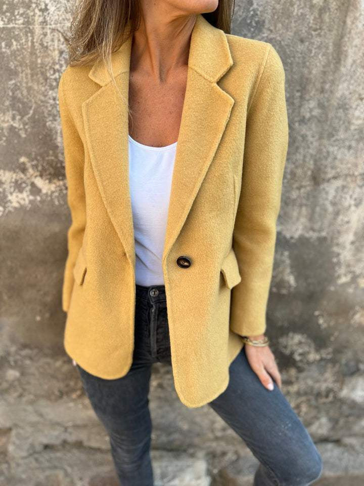 Dames élégant manteau en laine à coupe ajustée Chic und Stil