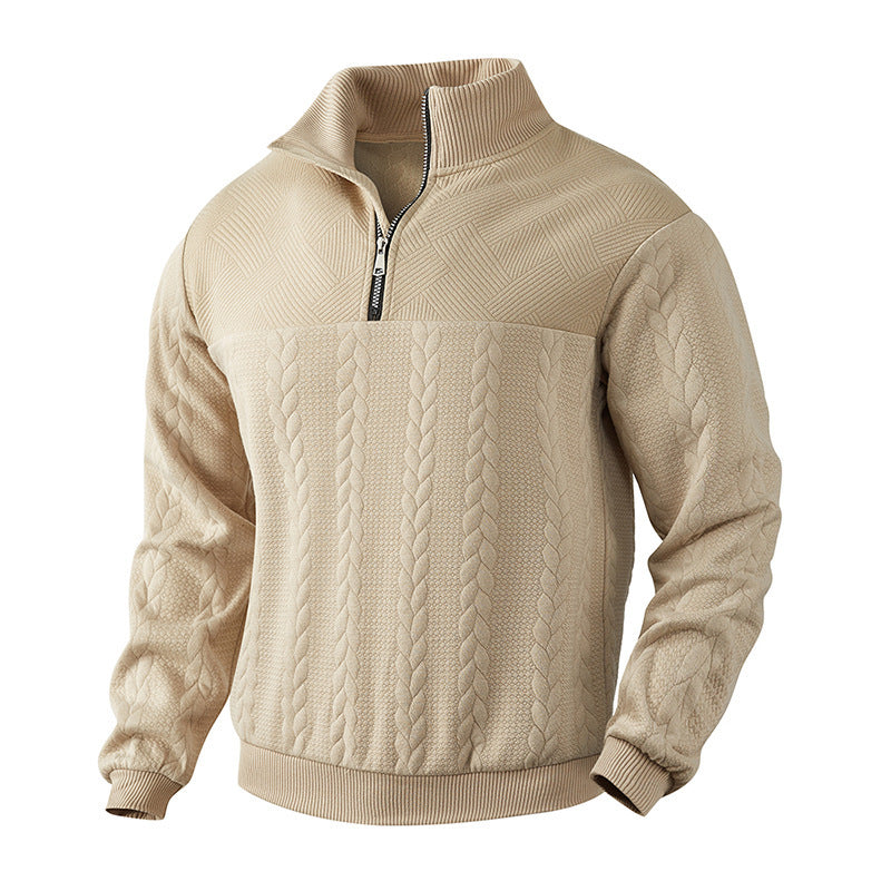 Pull mode pour homme avec un design structuré moderne et un col haut Chic und Stil