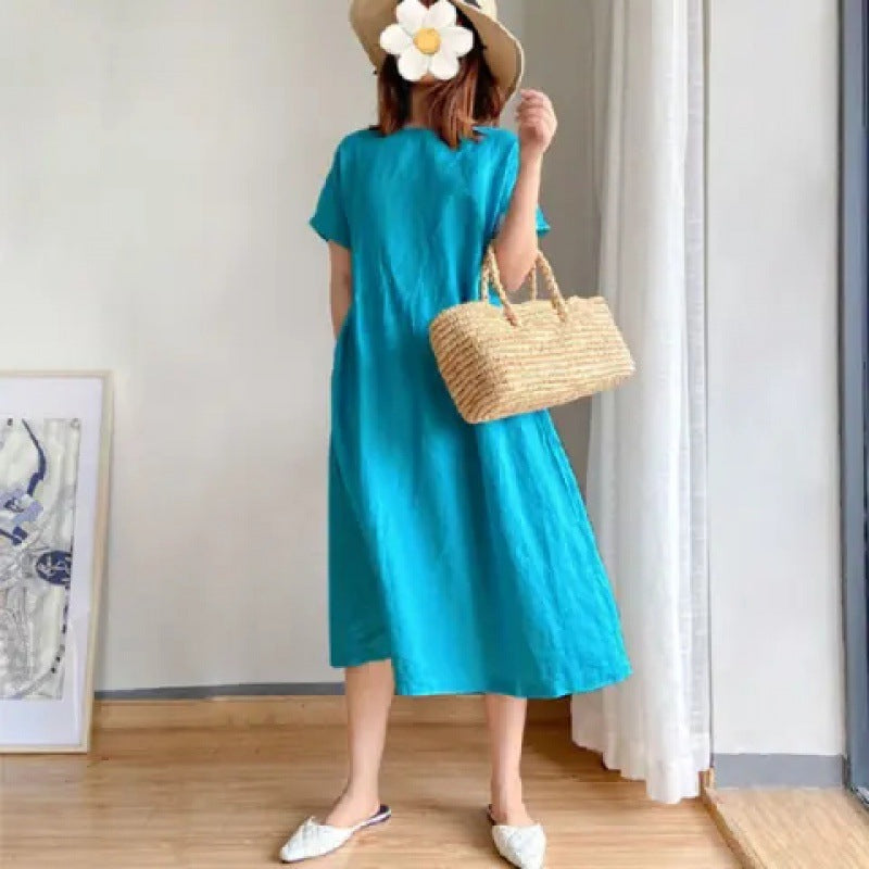 Robe midi longue décontractée pour femme avec poches Chic und Stil