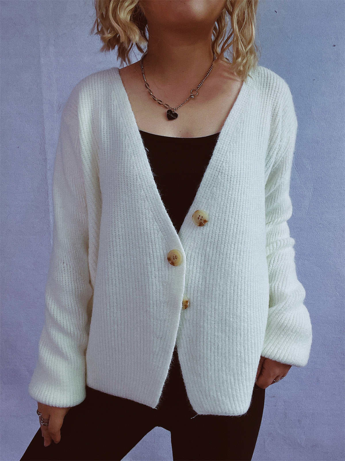 Cardigan en tricot décontracté pour femmes avec détails de boutons décoratifs Chic und Stil