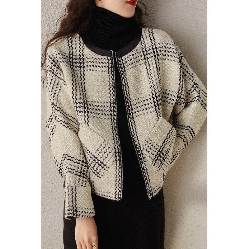 Veste zippée surdimensionnée texturée pour femmes Chic und Stil