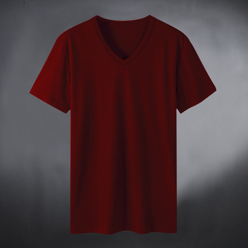 T-shirt femme à col en V en mélange de coton de haute qualité Chic und Stil