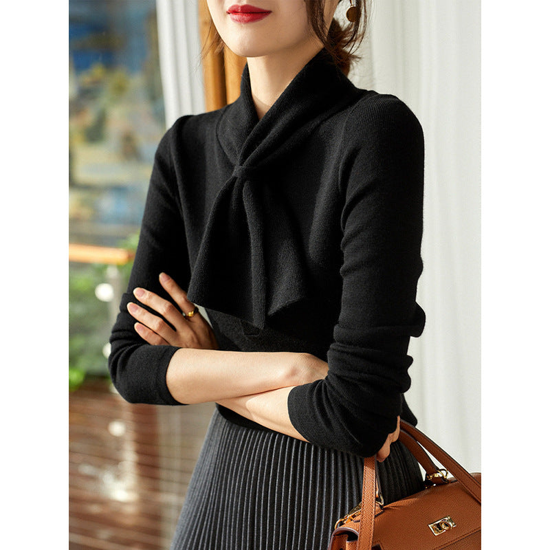 Pull élégant à col cravate pour femme Chic und Stil