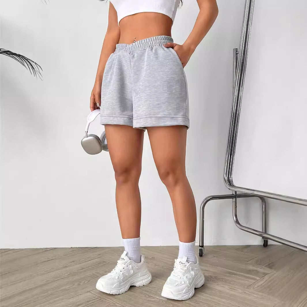 Shorts de sport pour femmes en mélange de coton respirant avec taille élastique Chic und Stil