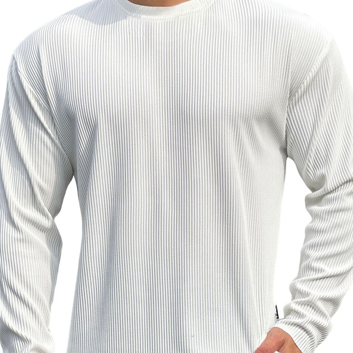 Pull-over en tricot fin pour hommes avec motif en côtes texturées Chic und Stil