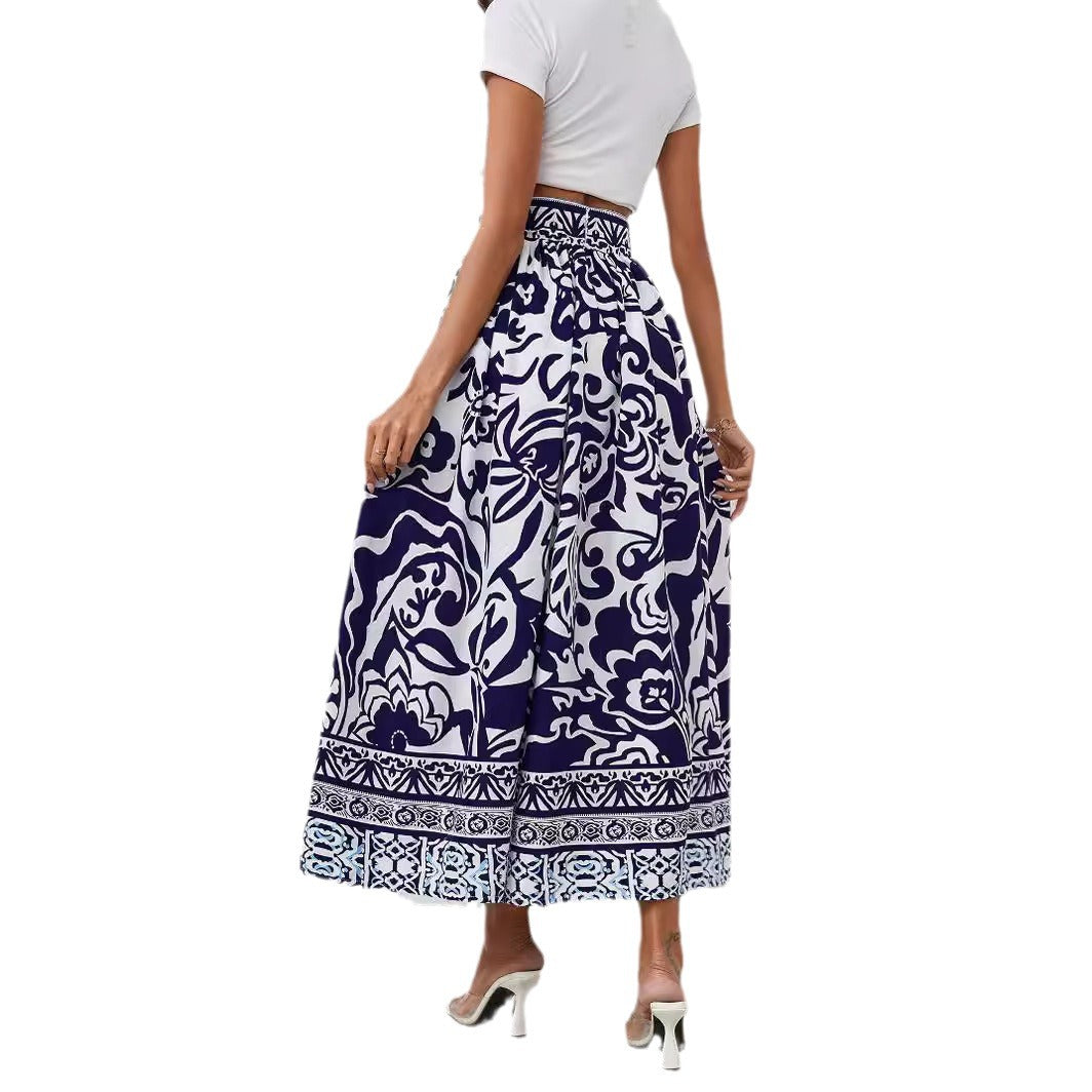 Dames Élégant Fleurs Maxi Jupe Chic und Stil