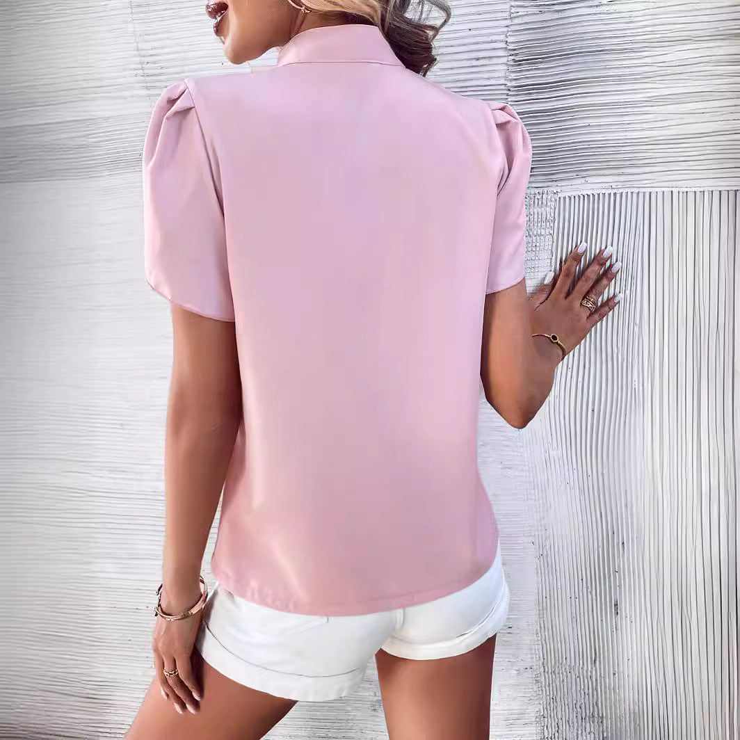 Chemisier pour femmes avec manches bouffantes et élégant boutonnière Chic und Stil
