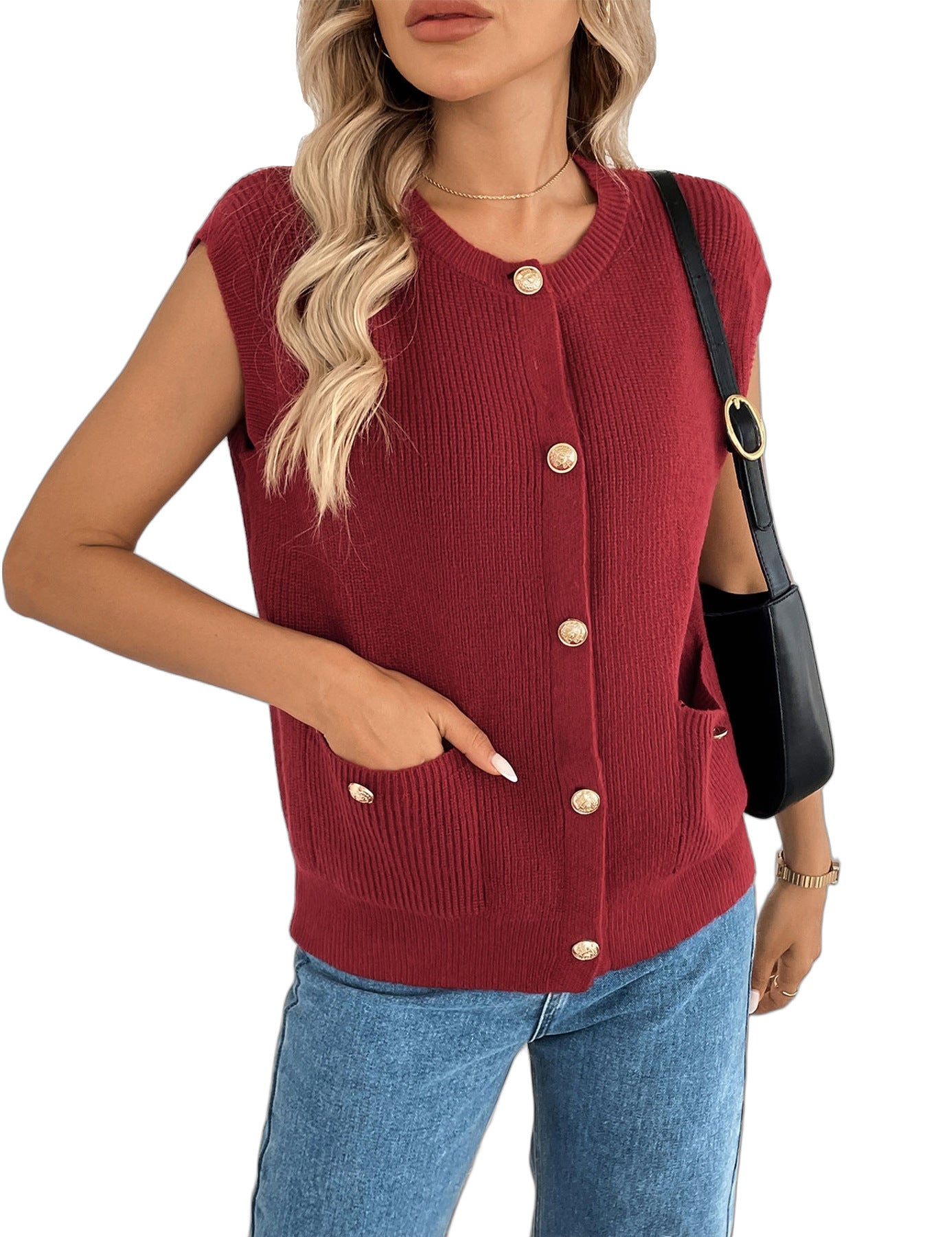Cardigan en tricot pour femmes avec détails de boutons Chic und Stil