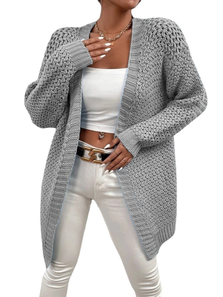 Veste en tricot pour femmes avec coupe ouverte et motif texturé luxueux Chic und Stil