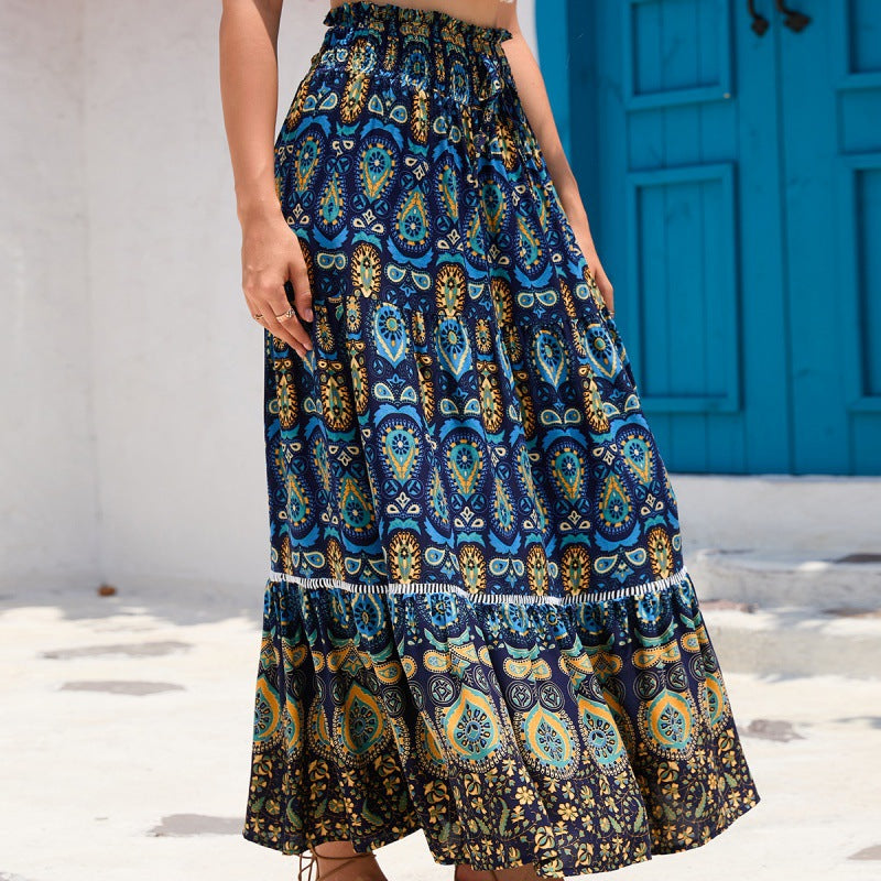 Robe maxi boho femme avec design à volants Chic und Stil