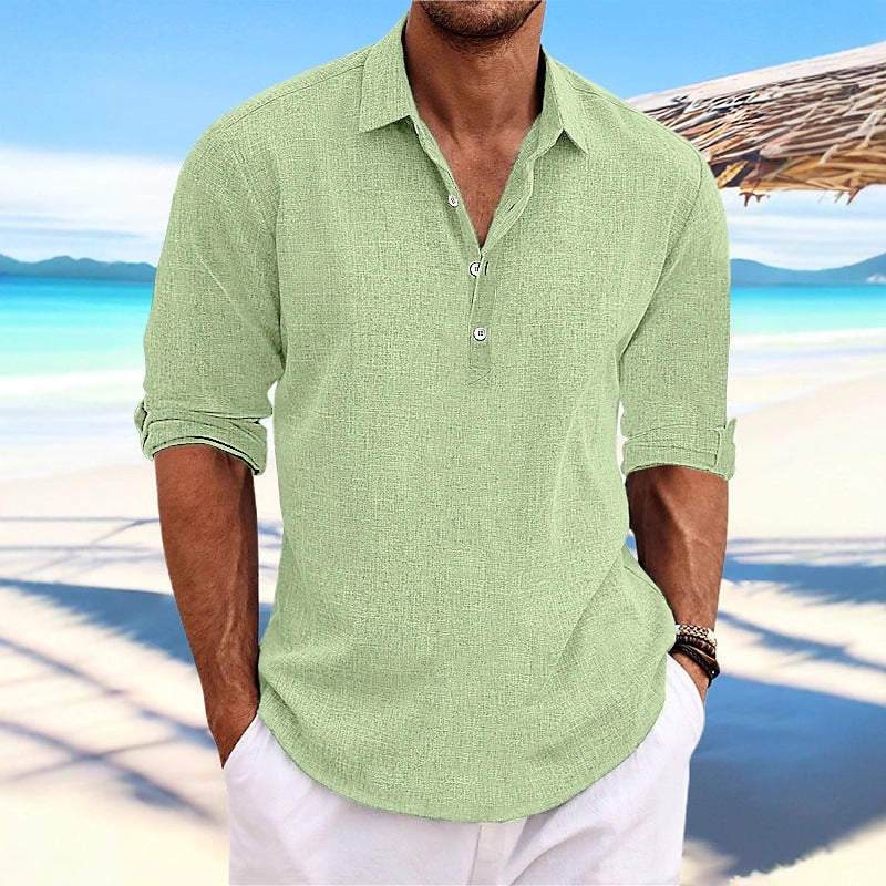 Chemise décontractée à manches longues pour hommes avec patte de boutonnage et détails modernes Chic und Stil