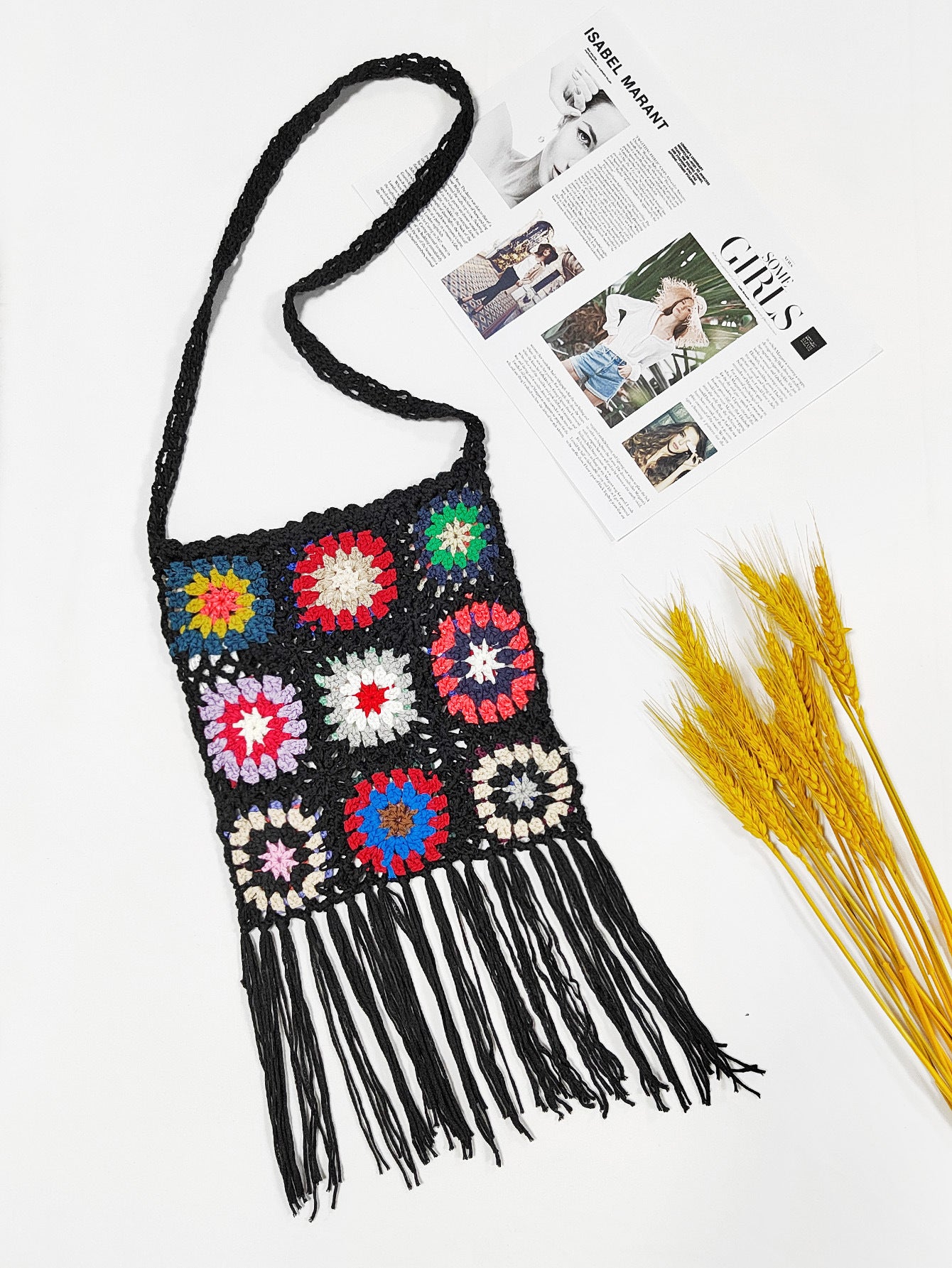 Sac bandoulière en crochet boho pour femmes Chic und Stil