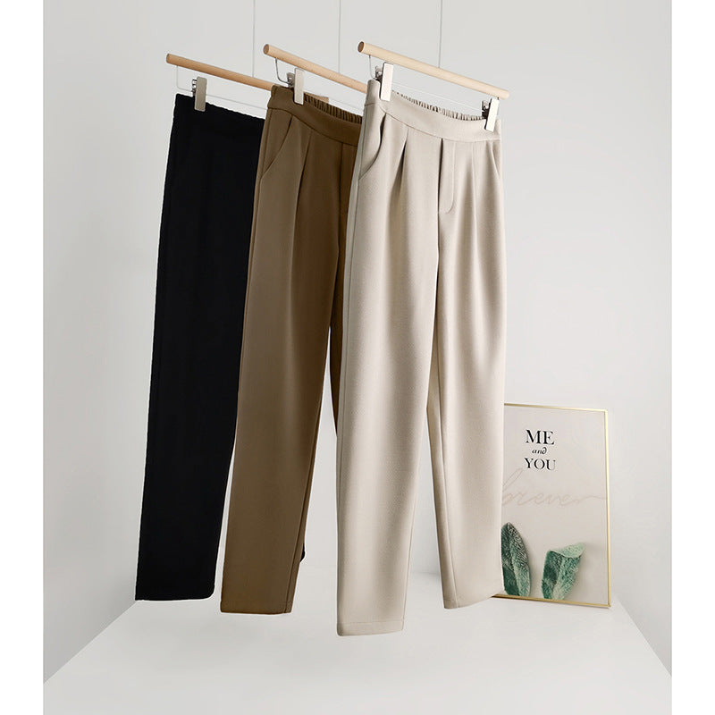 Pantalons taille haute plissés pour femmes Chic und Stil