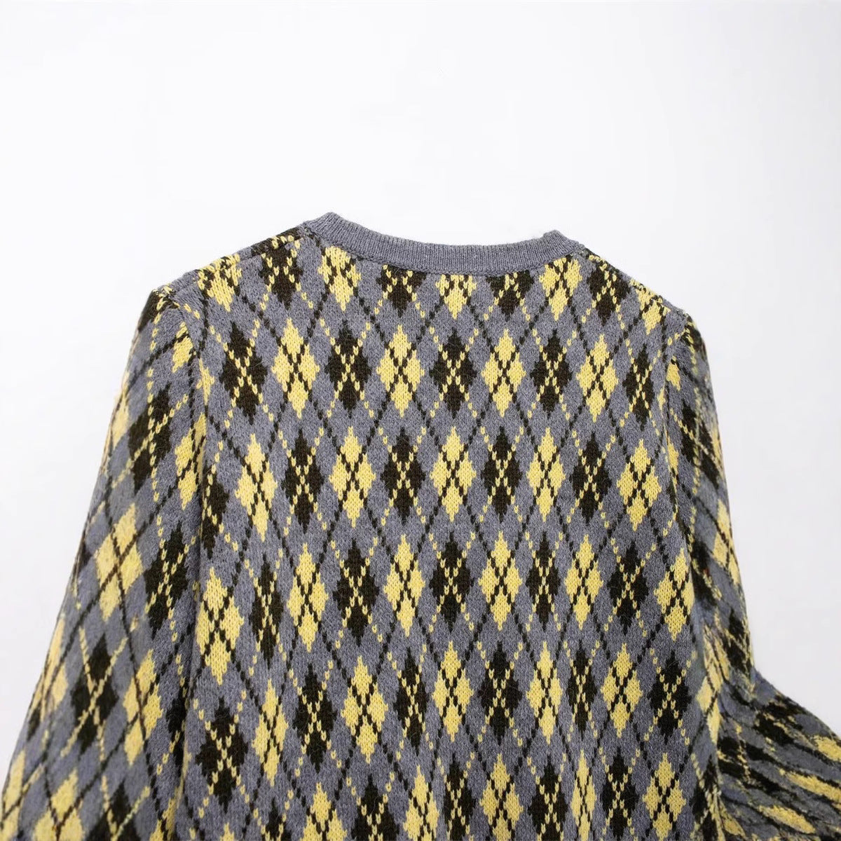 Dames gilets en tricot à motif argyle avec patte de boutonnage Chic und Stil