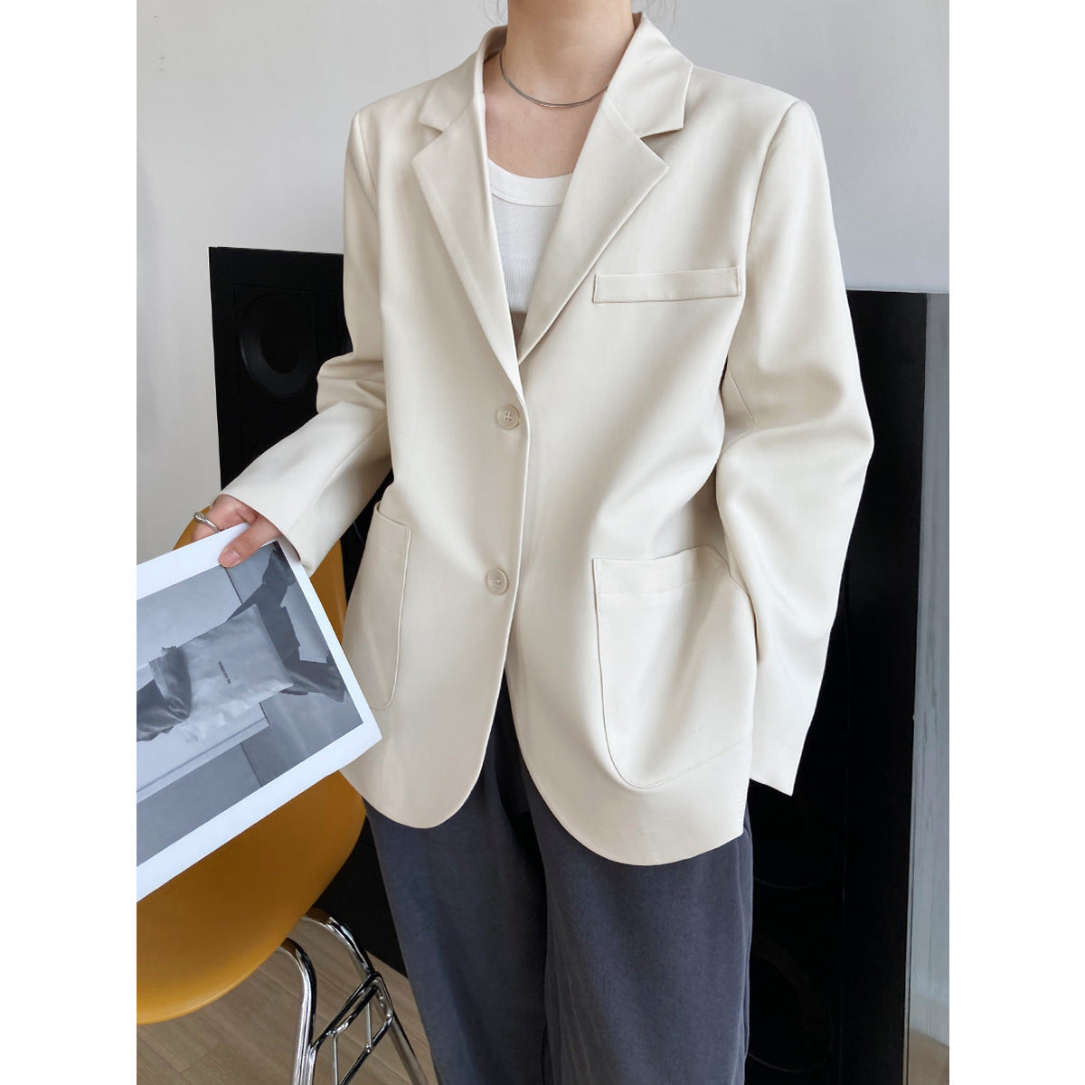 Blazer Femme Classique Ajusté Chic und Stil 1750846712