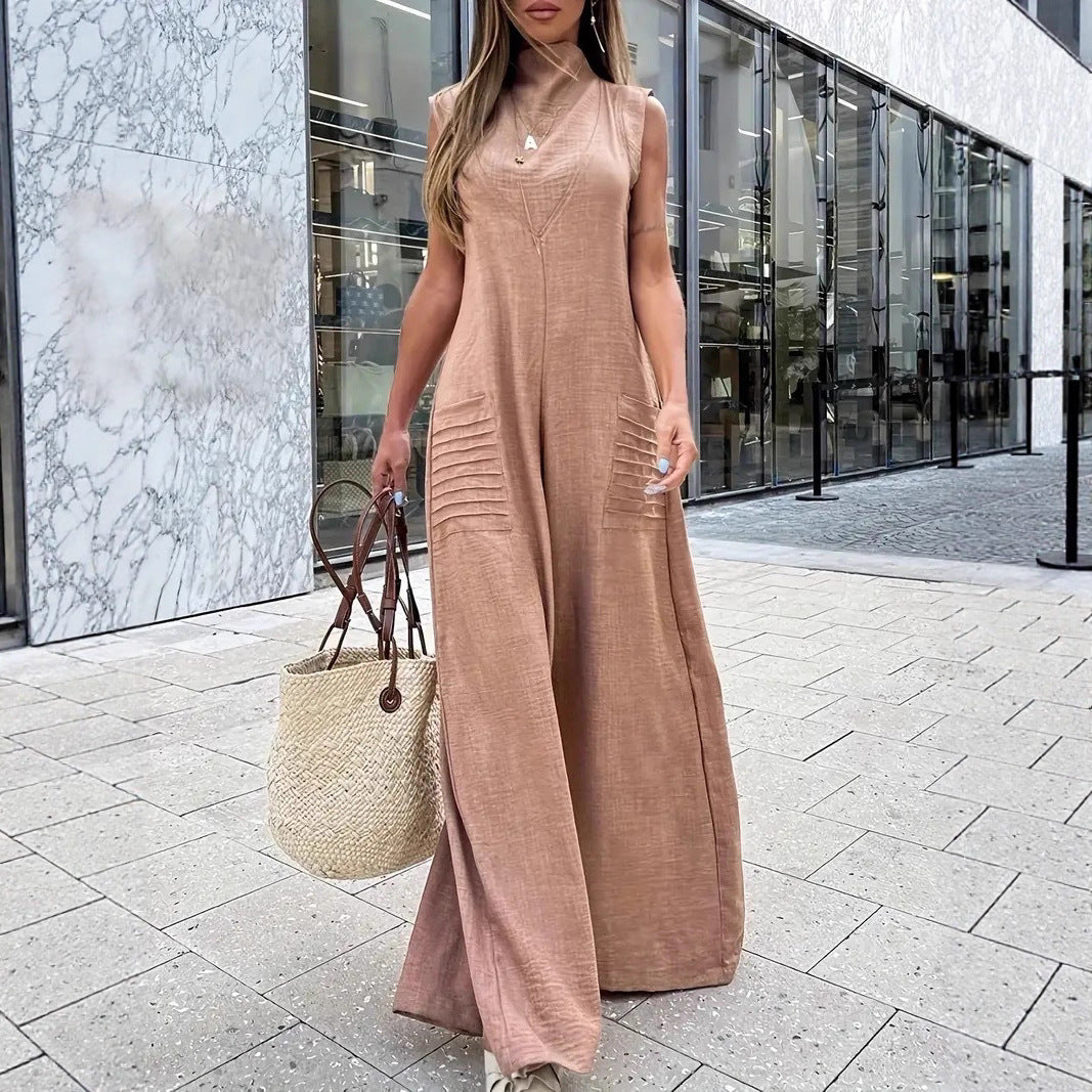 Combinaison maxi aérée pour femmes avec des plis décoratifs et des poches latérales Chic und Stil