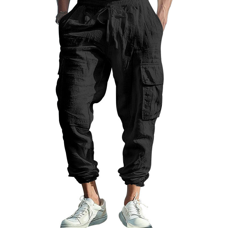 Pantalon cargo décontracté pour hommes avec ceinture élastique et poches pratiques Chic und Stil