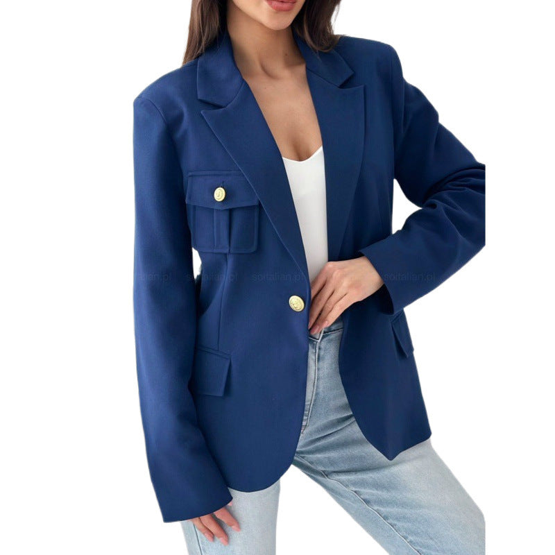Blazer cintré classique à double bouton pour femmes avec détail de poches Chic und Stil