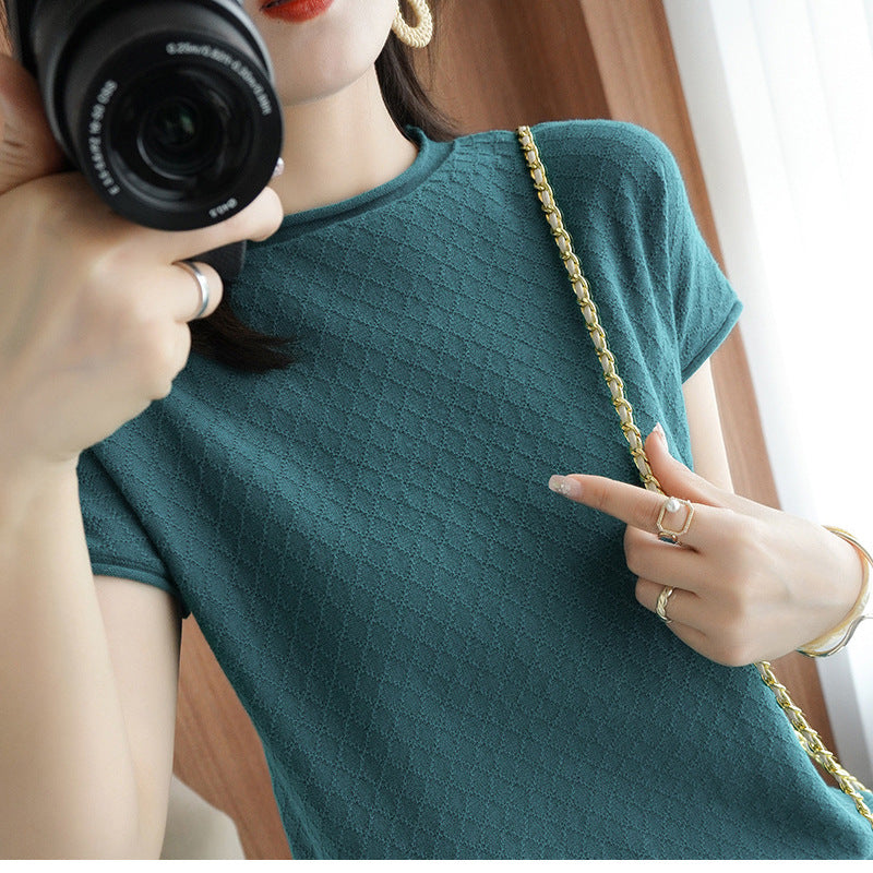 Top décontracté en tricot texturé Chic und Stil pour femmes