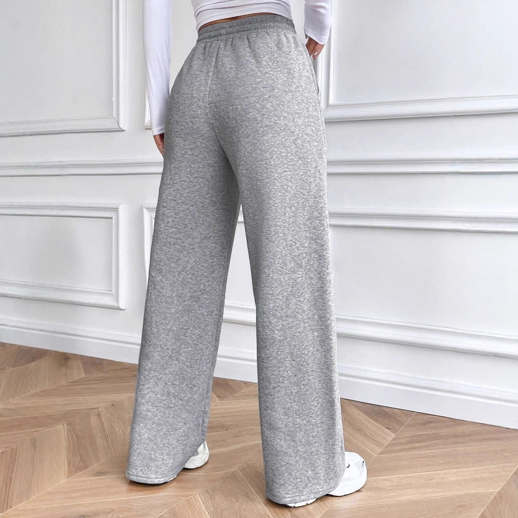 Wide leisure pants for women in soft cotton blend with elastic waistband Chic and Style