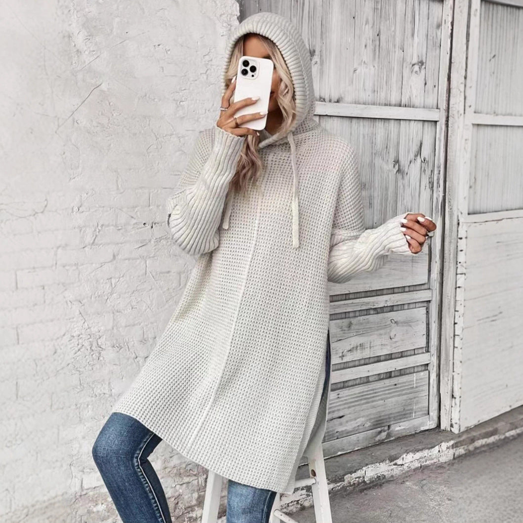 Pull à capuche pour femmes avec tricot structuré moderne Chic und Stil
