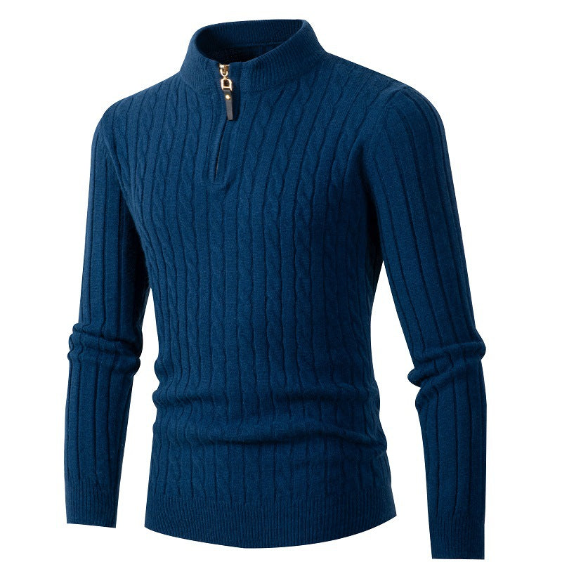 Fine knit pullover for men with high collar Chic und Stil