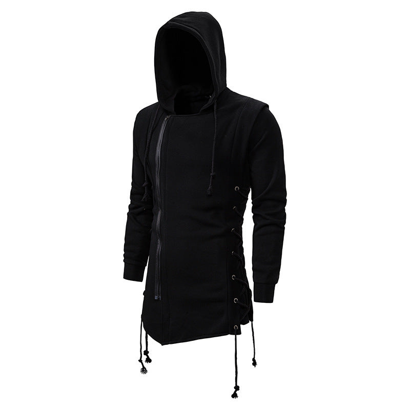 Chemise à capuche tendance pour hommes avec fermeture éclair asymétrique et coupe décontractée Chic und Stil