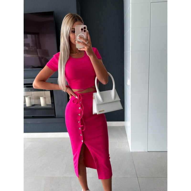 Robe midi en tricot côtelé pour femmes Chic und Stil