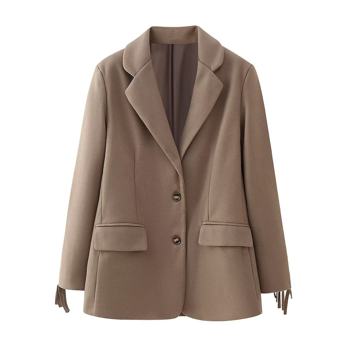 Blazer élégant pour femmes avec des détails frangés et deux poches pratiques Chic und Stil