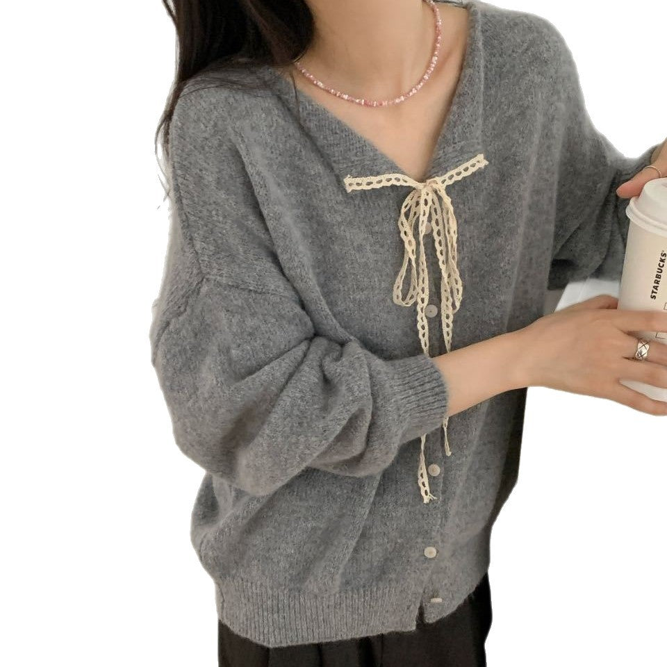 Cardigan en tricot décontracté pour femmes avec cordon de serrage et structure fine Chic und Stil