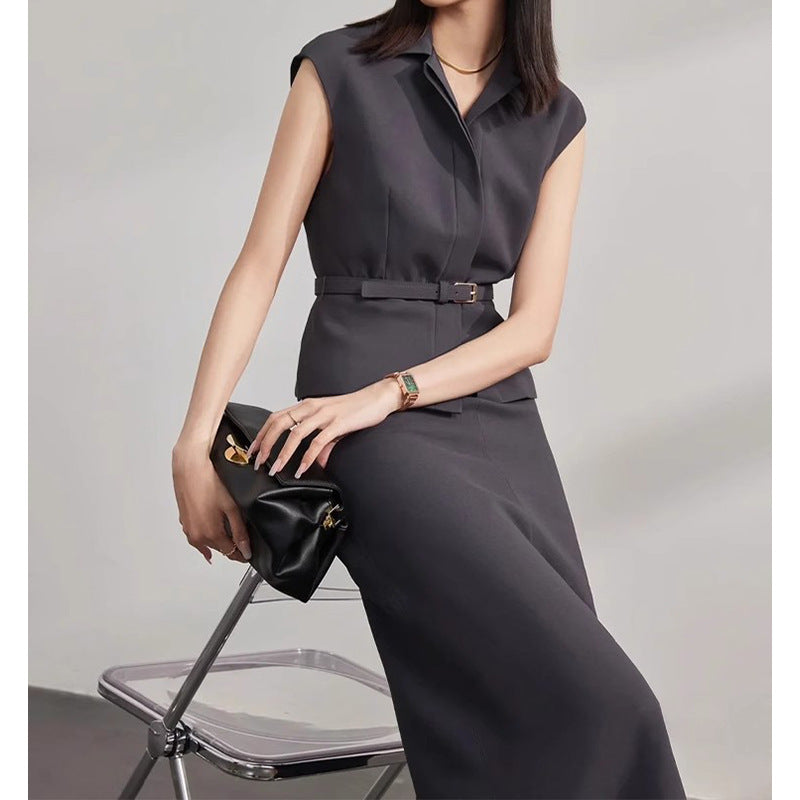 Robe midi ajustée pour femme avec ceinture Chic und Stil