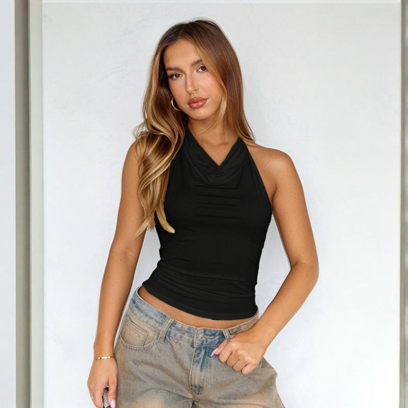 Chemisier à col drapé à volants Chic und Stil pour femmes