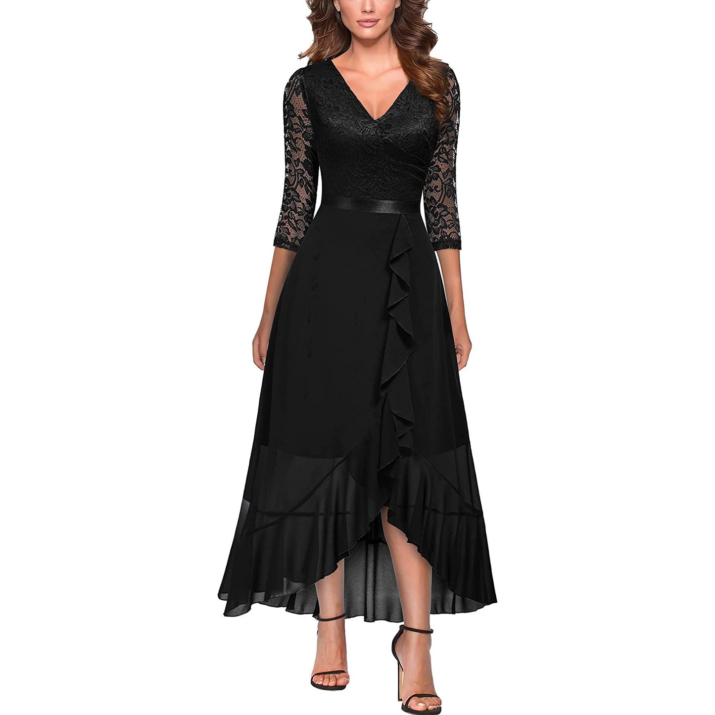 Robe de soirée à volants femme Haute-Basse Chic und Stil