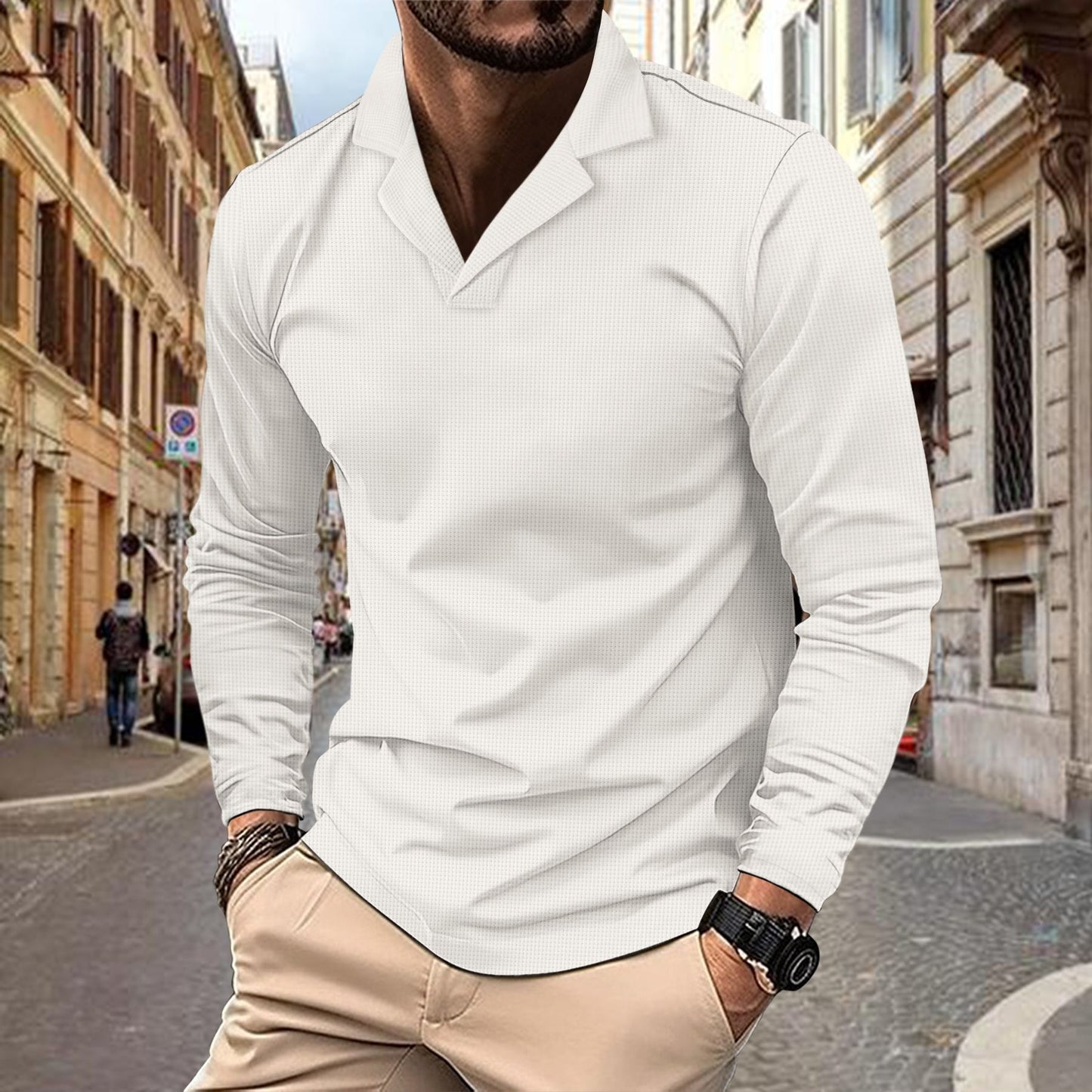 Chemise à manches longues tendance pour hommes avec design texturé Chic und Stil