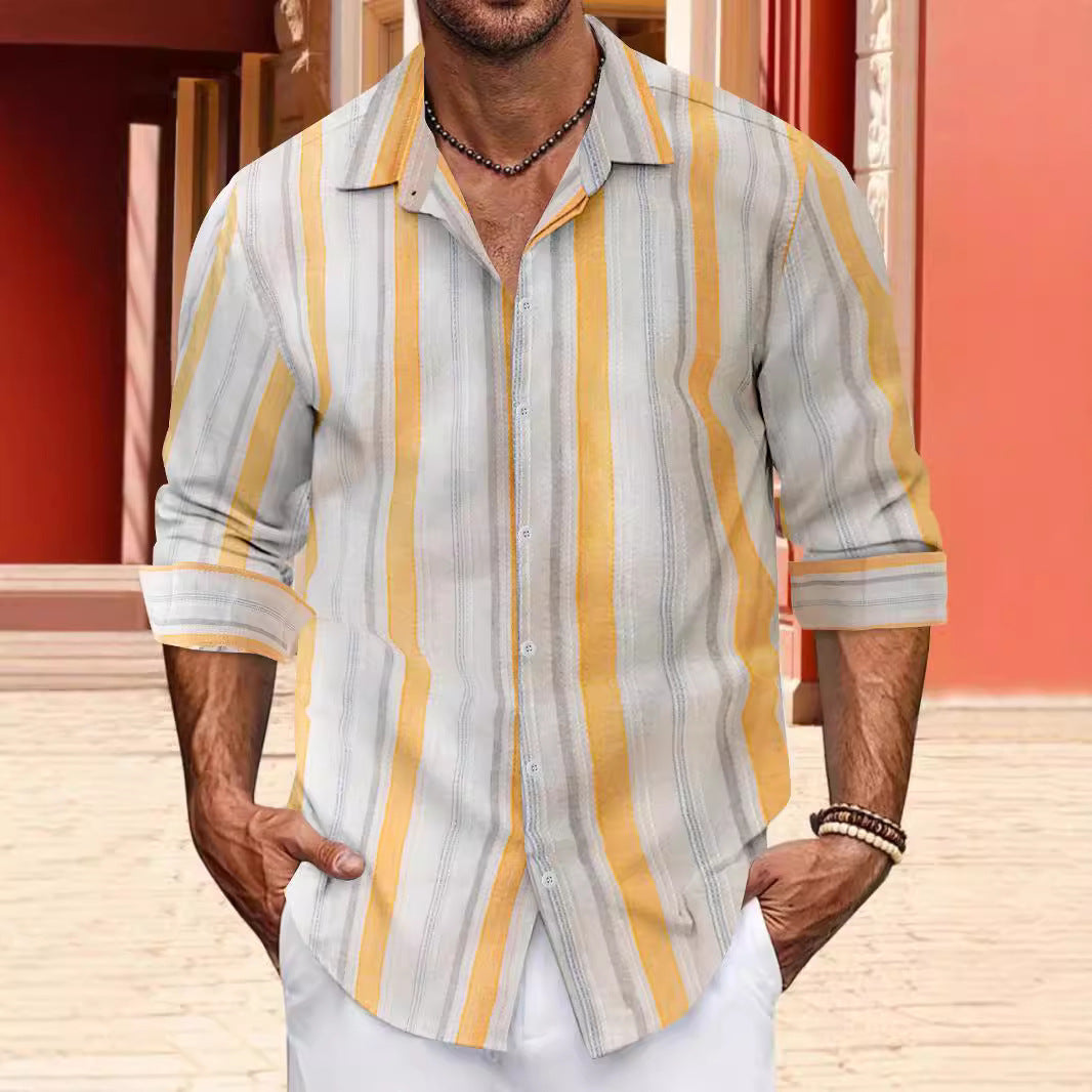 Chemise à rayures décontractée pour hommes Chic und Stil