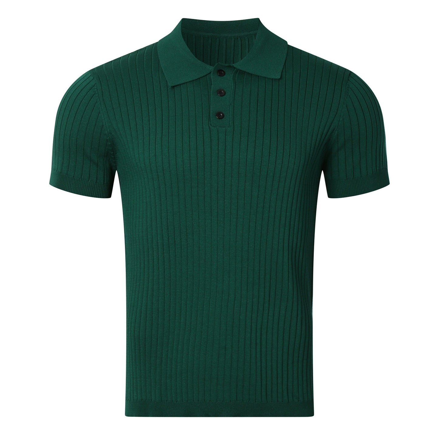 Chemise polo en coton pour hommes avec design à côtes texturé et élégant col Chic und Stil